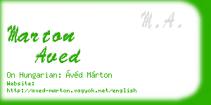 marton aved business card